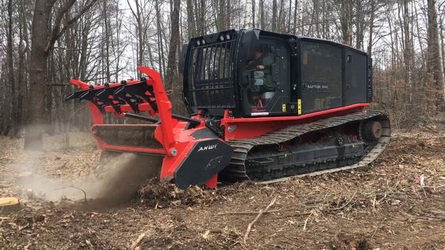 AHWI Prinoth Raptor 300 самоходный мульчер измельчает пни! Очистка нефтепровода!!!