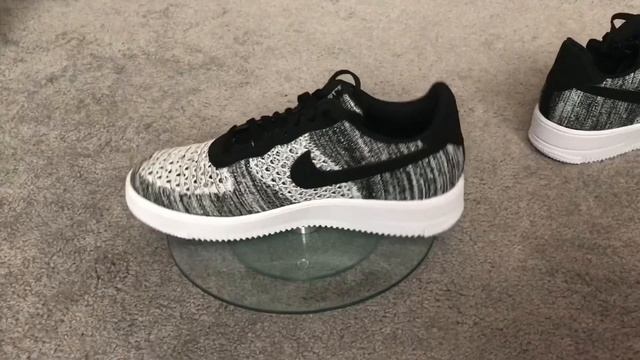 NIKE AIR FORCE 1 FLYKNIT 2.0 BLACK / PURE PLATINUM BLACK Unboxing and on feet смотреть онлайн