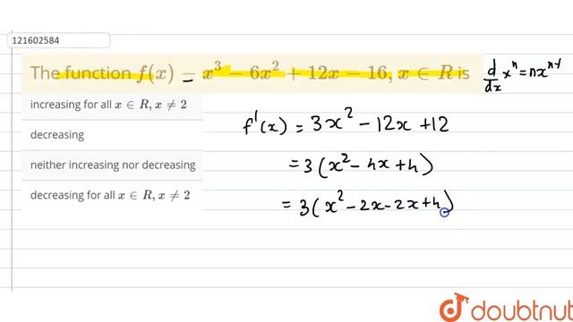 The function `f(x)-x^(3)-6x^(2)+12x-16, x in R` is смотреть онлайн