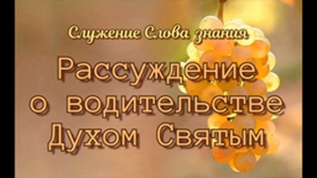 "Рассуждение о водительстве Духом Святым" смотреть онлайн