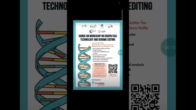 HANDS-ON WORKSHOP ON CRISPR/CAS TECHNOLOGY AND GENOME EDITING смотреть онлайн