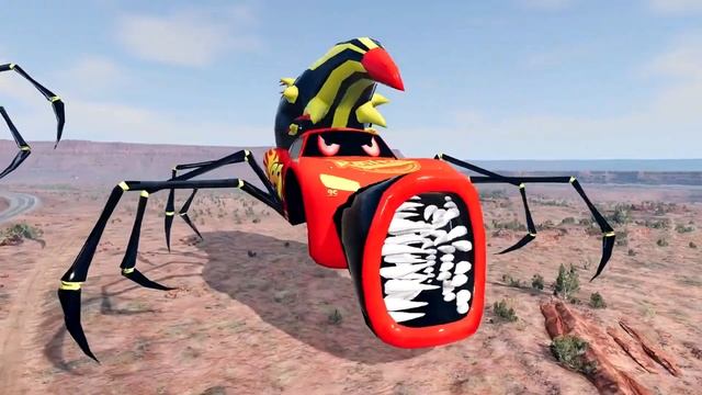 Spider Lightning McQueen & Lightning McQueen & Garbage Truck Eater - Coffin Dance Meme Cover