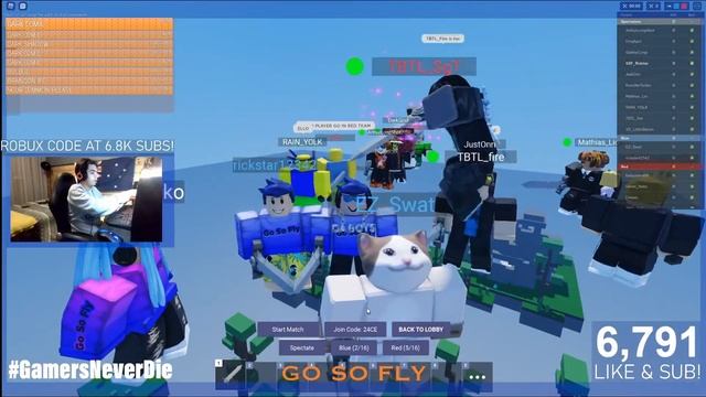 Roblox Bed Wars Live Stream! COME JOIN US! 6.8K = ROBUX! - 15/8/21 смотреть онлайн