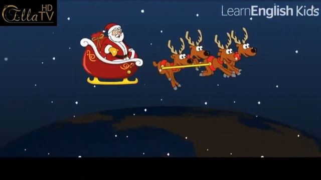 Santa-Santa-high-in-the-sky Песенка на Рождество. Субтитры.