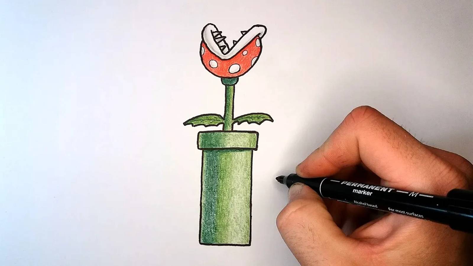Как нарисовать растение-пиранья из Супер Марио смотреть онлайн