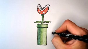 Как нарисовать растение-пиранья из Супер Марио