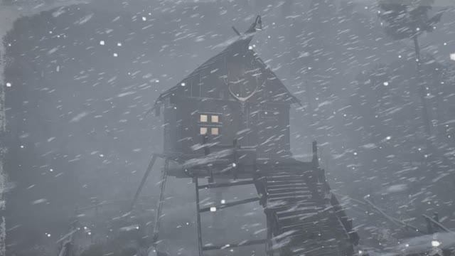 ЗВУКИ СНЕЖНОЙ БУРИ УСПОКАИВАЮТ. 5 -часовая средневековая снежная деревня, звуки метели и ветра смотреть онлайн