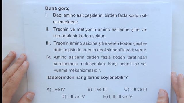 Çöz Kazan AYT Biyoloji Soru Bankası Çözümleri Genden Proteine Protein Sentezi Test 1