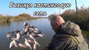 Выбросил Кастинговую сеть в зарыбленный канал. Рыбалка на карася