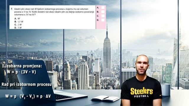 Matura 2019 (fizika) - 7.zadatak (izobarni proces kod idealnog plina) смотреть онлайн