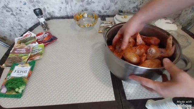 Простой маринад, для горячего копчения, куриных крылышек)) смотреть онлайн