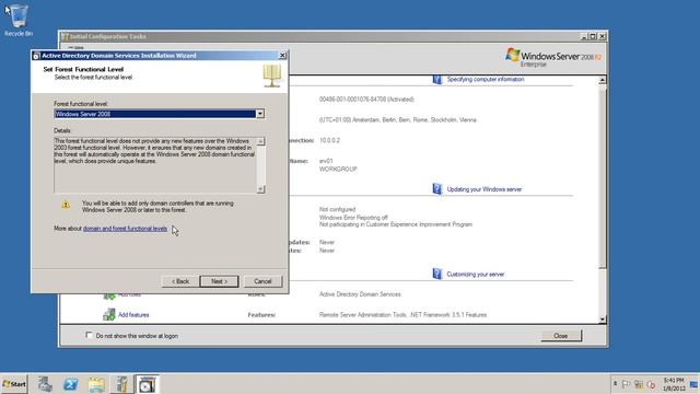 Windows Server 2008, hvordan du installerer AD (Active Directory) смотреть онлайн