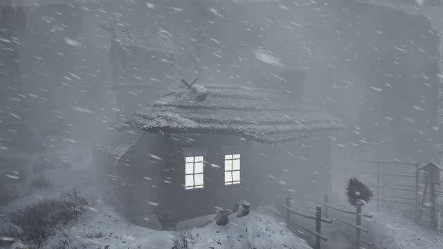Прячется в Заброшенной Бревенчатой Хижине От СИЛЬНОГО ЗИМНЕГО ВЕТРА. Сильная вьюга и звуки ветра смотреть онлайн