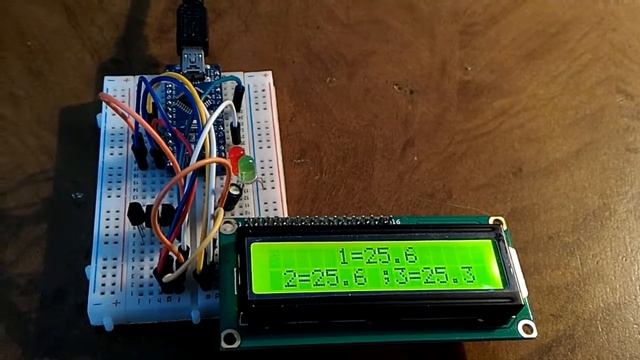 Dallas DS18B20 3 датчика в ряд смотреть онлайн