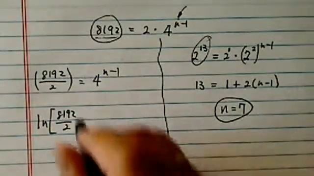 *Log & Exponential Equations: 8192=2*(4^(n-1)) смотреть онлайн
