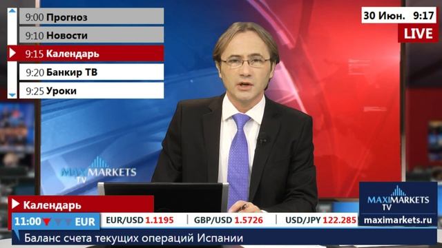 30.06.15 (9:00 MSK) - Календарь рынка Форекс. MaxiMarkets форекс ТВ. смотреть онлайн