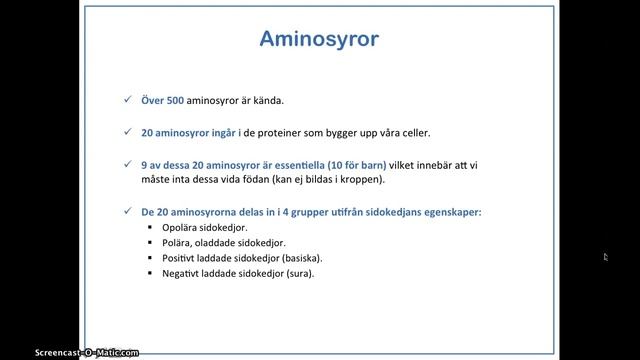 Kortfilm - Aminosyrornas uppbyggnad och indelning смотреть онлайн