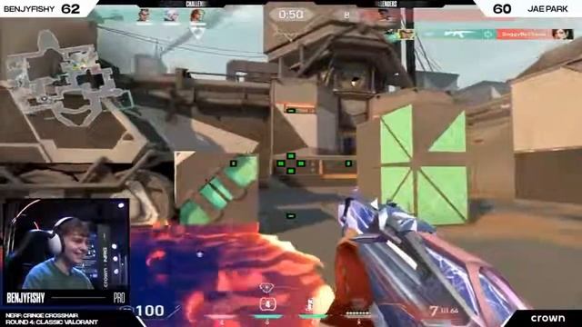 Benjyfishy nearly getting an Ace in Valorant with cringe crosshairs 😂 смотреть онлайн