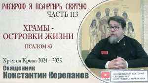 Часть 113 цикла бесед иерея Константина Корепанова "Раскрою я Псалтырь святую..." (23.12.2024)