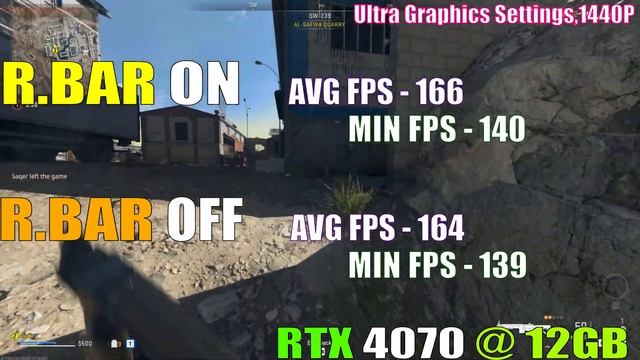RESIZABLE BAR ON / OFF || RTX 4070 @12GB || PC GAMES TEST || смотреть онлайн