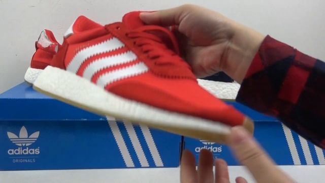 Adidas Iniki Boost Runners Navy Blue & Red смотреть онлайн