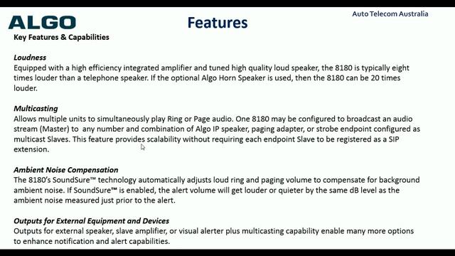 Algo 8180 Technical Introduction смотреть онлайн