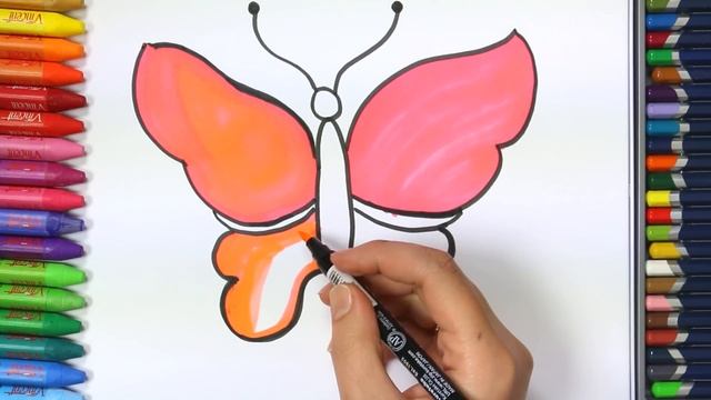 Una Farfalla | Come disegnare e colora per i bambini смотреть онлайн