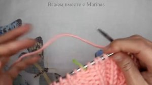 Французская резинка спицами по кругу и поворотными рядами