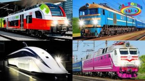 Изучаем цвета и поезда для детей  Обучающее видео   железнодорожный транспорт