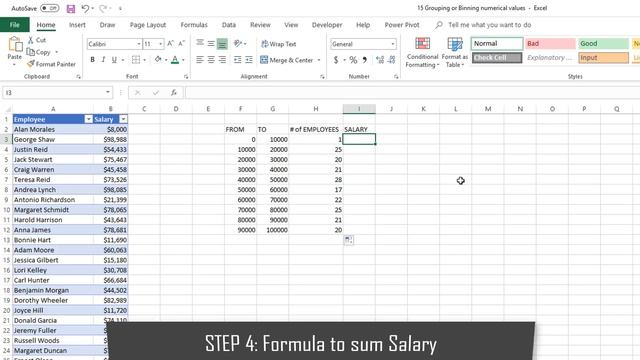 Grouping Numerical Values in Excel using SUMIFS and COUNTIFS смотреть онлайн