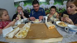 мукбанг шаурма порваная, домашняя, рецепт в видео 👌 🔥