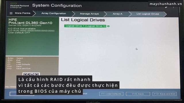 [maychunhanh.vn] - Cài Window Server 2019, Cấu hình Raid 5 cho Máy chủ HPE DL360 Gen10 - Phần смотреть онлайн