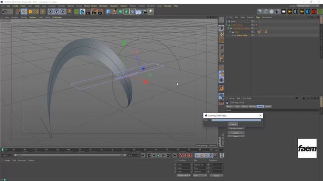Cinema 4d tutorial Using Cloth Dynamics On Spline смотреть онлайн