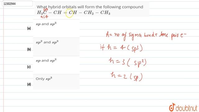 What hybrid orbitals will form the following compound `H_(3)C-CH=CH-CH_(2)-CH_(3)` смотреть онлайн