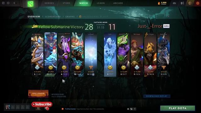 404 JUST ERROR VS YELLOW SUBMARINE PLAYIN STAGE SERIES BO3 - EPIC LEAGUE 2020 смотреть онлайн