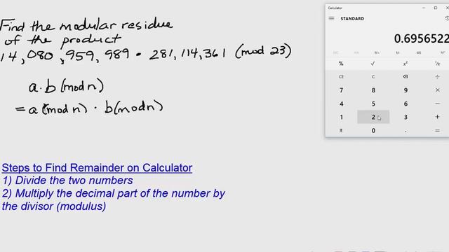 Residue of product of very large numbers смотреть онлайн