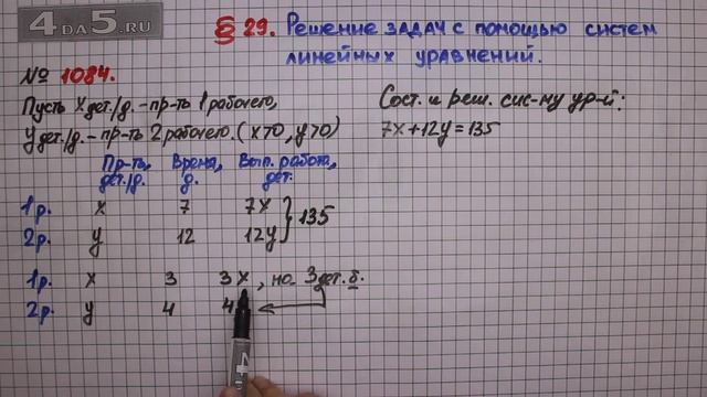 Упражнение № 1084 – ГДЗ Алгебра 7 класс – Мерзляк А.Г., Полонский В.Б., Якир М.С. смотреть онлайн