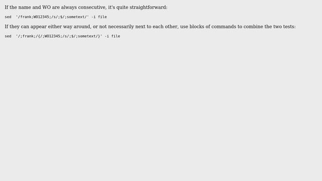 Unix & Linux: How can I add text to the end of a line that contains multiple strings? смотреть онлайн