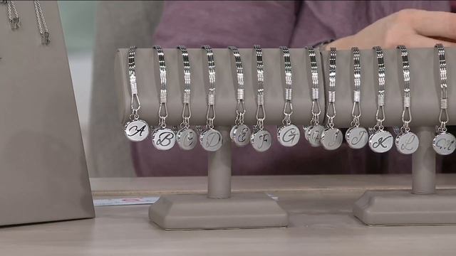 Stainless Steel Initial Charm Bangle, Gift Boxed on QVC смотреть онлайн