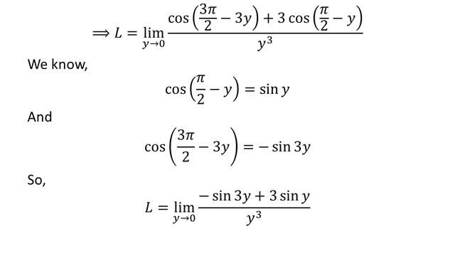 Limit of (cos 3x + 3cos x)/ (pi/2 - x)^3 as x approaches pi/2 смотреть онлайн