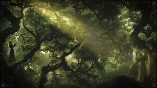 Magical Forest Ambiance And Music. Fantasy Calm Soundscape