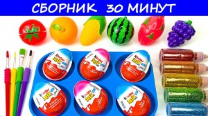 Сборник Для малышей мультики АСМР. Смешные игрушки. Разноцветные слаймы