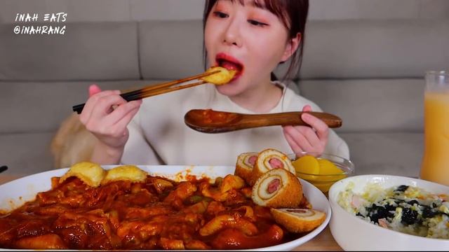 치즈와 중국당면 추가한 엽떡 그리고 직접 만든 게살 계란죽과 함께 먹방❤+바삭치즈만두,엽도그 Spicy tteokbokki, crab meat egg porridge MUKBAN смотреть онлайн