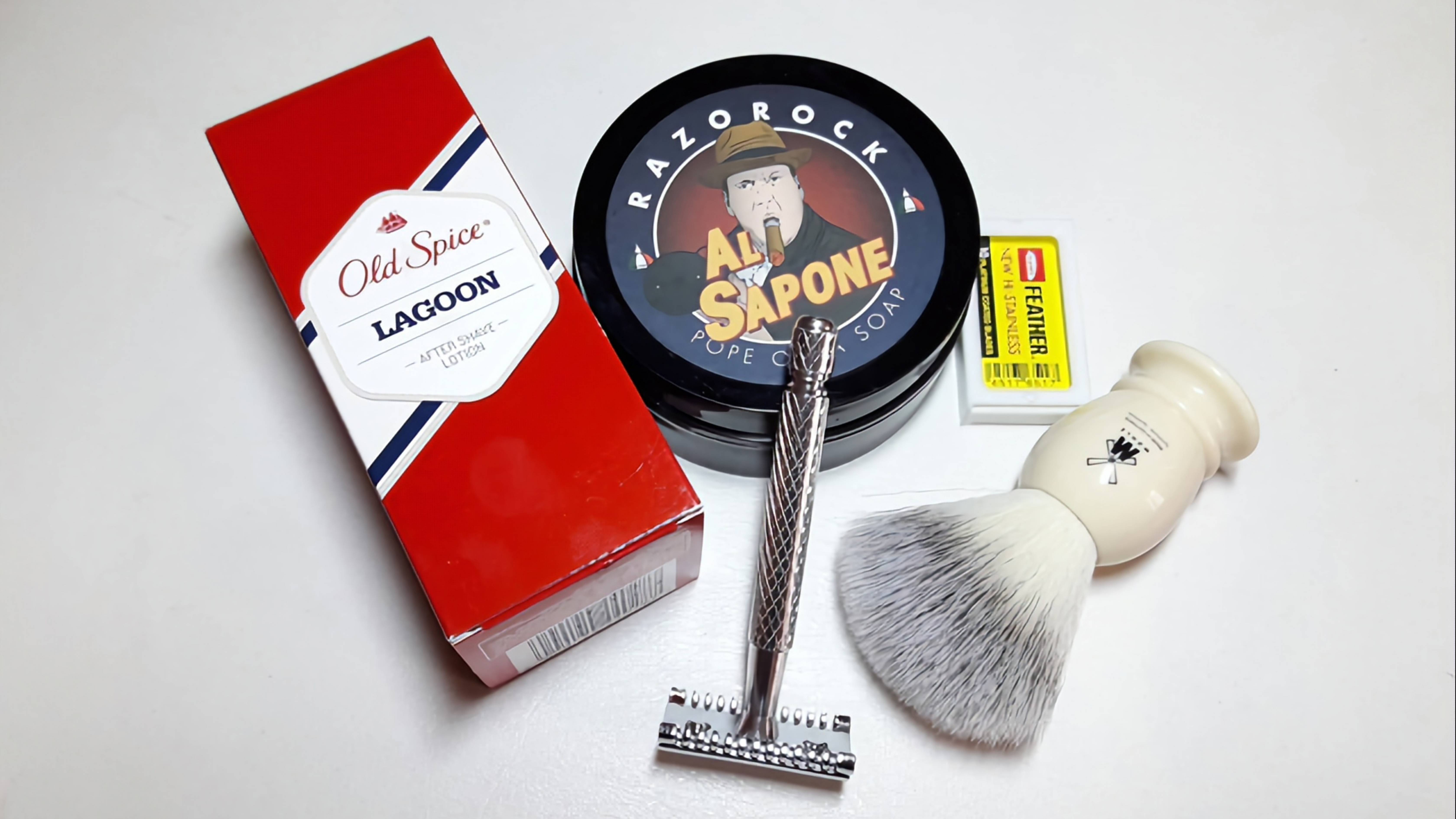 Бритье. RazoRock Al Sapone, Pearl SSH-2, Feather, Muhle brush, Old Spice Lagoon смотреть онлайн