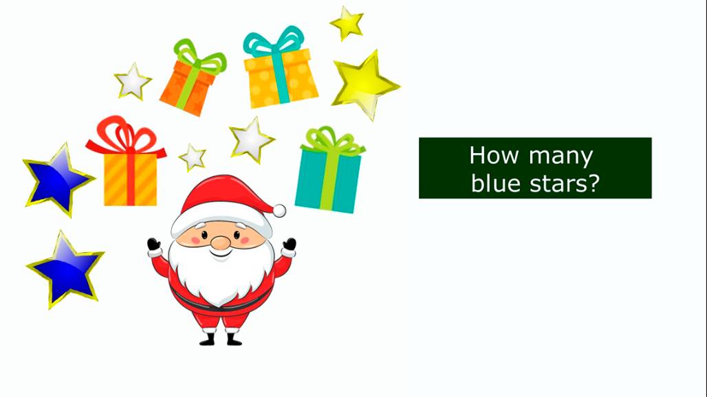 Новогодняя игра на английском. How Many Blue Stars? Сколько синих звезд?