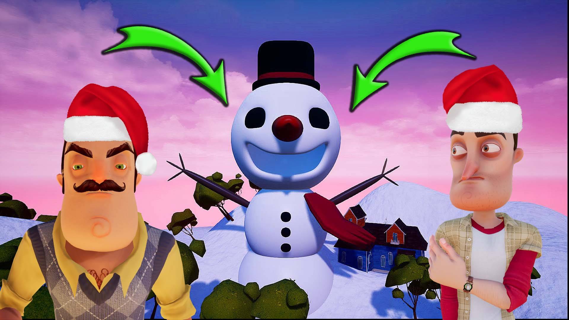 КАК ЛЕХА ПОДНИМАЛ НОВОГОДНЕЕ НАСТРОЕНИЕ ОЛЕГУ в HelloNeighbor