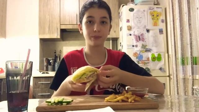 Мугбанг домашний гиро🌯|~|Mukbang homemade donner🌯 смотреть онлайн
