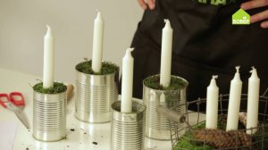 Подсвечники из консервных банок
