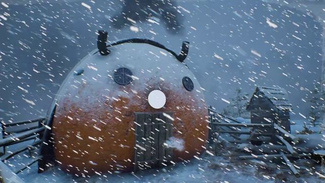 Сильная метель с обильным снегопадом ночью - Зимняя вьюга и ледяной вой ветра смотреть онлайн