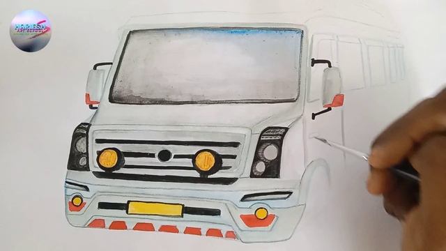 Drawing Force Traveller | Tempo Traveller T2 | HARIESH ART SCHOOL